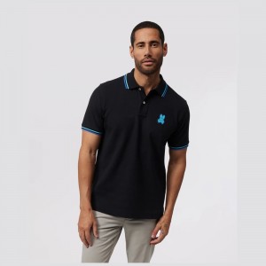 Camisa Polo Psycho Bunny Banks Pique Fashion Polo Hombre Negros | GH3821950