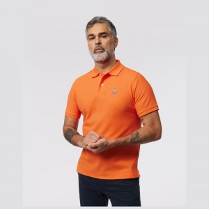 Camisa Polo Psycho Bunny Classic Pique Polo Hombre 805 Scarlet Ibis | XF8450732