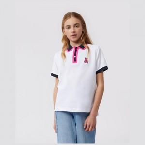Camisa Polo Psycho Bunny Kay Fashion Polo Niños Blancos | GP2901563