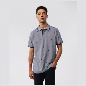 Camisa Polo Psycho Bunny Lands Birdseye Fashion Polo Hombre Azul Marino | FM8073629