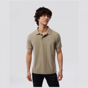 Camisa Polo Psycho Bunny Martin Jacquard Fashion Polo Hombre 357 Wet Sand | WR3902874