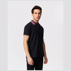 Camisa Polo Psycho Bunny Newell Fashion Polo Hombre Negros | KP9513478