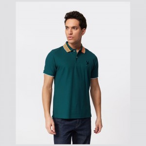 Camisa Polo Psycho Bunny Newell Fashion Polo Hombre 407 Spruce | PE2614938