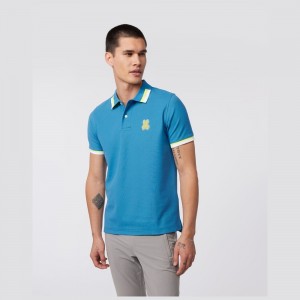 Camisa Polo Psycho Bunny Pisani Pique Fashion Polo Hombre Azules | YX7806251