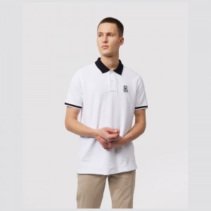Camisa Polo Psycho Bunny Serge Pique Fashion Polo Hombre Blancos | XF7643180
