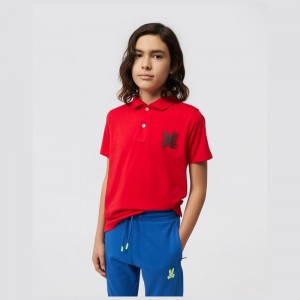 Camisa Polo Psycho Bunny Turing Jersey Polo Niños Rojos | ZM7810962