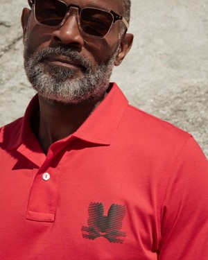 Camisa Polo Psycho Bunny Turing Jersey Polo Hombre Rojos | TO3960182