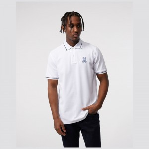 Camisa Polo Psycho Bunny Wardell Polo Hombre Blancos | BK5769482