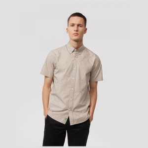 Camisas Casuales Psycho Bunny Razzmic Short Sleeve Shirt Hombre 921 Sandstone | GY1275094