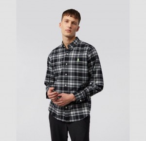 Camisas Psycho Bunny Shubert Long Sleeve Plaid Shirt Hombre Negros | ZH9163478