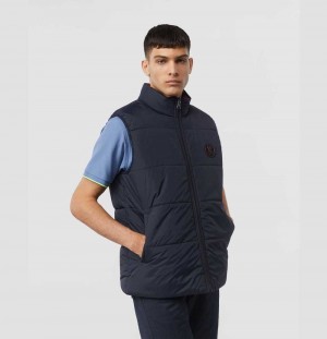 Chamarras Psycho Bunny Allen Reversible Camo Puffer Vest Hombre Azul Marino | PO6249018