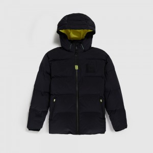 Chamarras Psycho Bunny Anderson Down Puffer Jacket Hombre Negros | BZ2138095