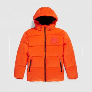 Chamarras Psycho Bunny Anderson Down Puffer Jacket Hombre 813 Tangerine Tango | JY0634927