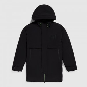 Chamarras Psycho Bunny Atwater Down Parka Hombre Negros | MN7568329