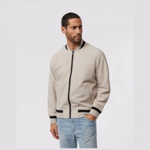 Chamarras Psycho Bunny Bercy Unlined Bomber Jacket Hombre 921 Sandstone | LM7854310