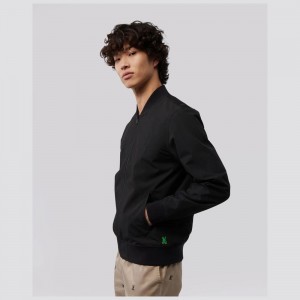 Chamarras Psycho Bunny Bercy Unlined Bomber Jacket Hombre Negros | OH1508396