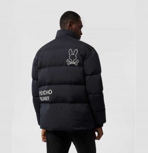 Chamarras Psycho Bunny Forsyth Puffer Jacket Hombre Negros | KR7913645