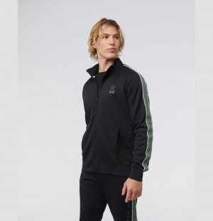 Chamarras Psycho Bunny Jones Track Jacket Hombre Negros | NH6810275