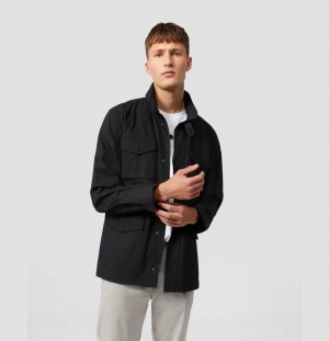 Chamarras Psycho Bunny Maiden Field Long Sleeve Jacket Hombre Negros | DG4905162