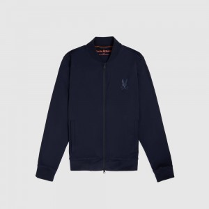 Chamarras Psycho Bunny Metropolis Bomber Jacket Hombre Azul Marino | WB6573192