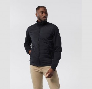 Chamarras Psycho Bunny Mix Media Jacket Hombre Negros | AN8294567