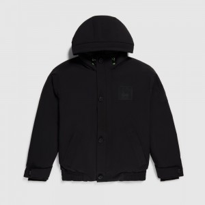 Chamarras Psycho Bunny Norco Down Puffer Jacket Hombre Negros | YH1720384
