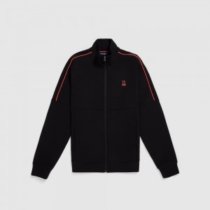 Chamarras Psycho Bunny Oceanside Track Jacket Hombre Negros | PK6783419