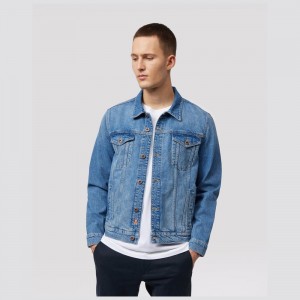 Chamarras Psycho Bunny Pathe Denim Jacket Hombre 426 Montana Sky | DZ7138095