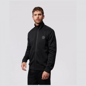 Chamarras Psycho Bunny Sants Track Jacket Hombre Negros | IO3842597