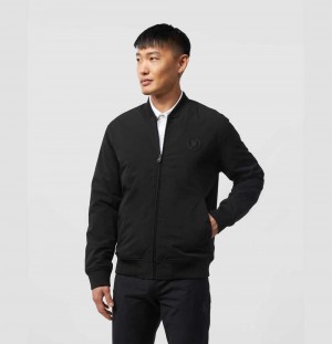Chamarras Psycho Bunny Spruce Bomber Jacket Hombre Negros | OD7213584