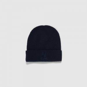 Hats And Caps Psycho Bunny Allen Merino Wool Beanie Hat Hombre 402 North Sea | AL9612840