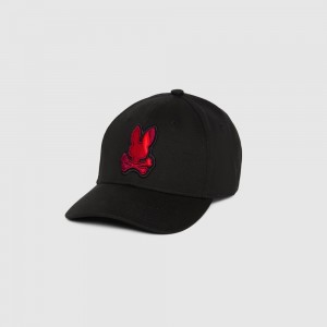 Hats And Caps Psycho Bunny Apple Valley Baseball Cap Hombre Negros | BK9071254