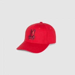 Hats And Caps Psycho Bunny Apple Valley Baseball Cap Hombre Rojos | JQ6842091