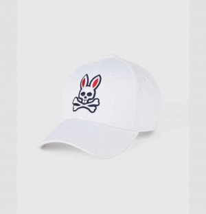 Hats And Caps Psycho Bunny Baseball Cap Hombre Blancos | ZR7850241