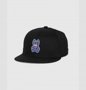 Hats And Caps Psycho Bunny Baseball Cap Hombre Negros | QI3517048