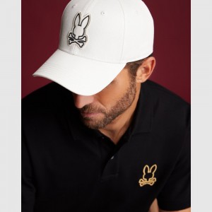 Hats And Caps Psycho Bunny Beaumont Baseball Cap Hombre 049 Ecru | QF5863742