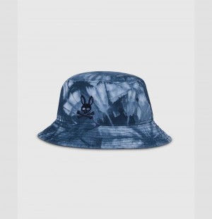 Hats And Caps Psycho Bunny Bowker Tie Dye Bucket Hat Hombre Azules | DQ7681943