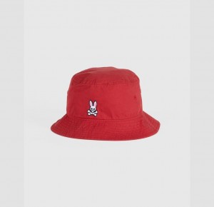 Hats And Caps Psycho Bunny Bucket Hat Hombre Rojos | SC8260375
