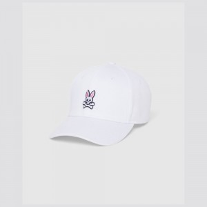 Hats And Caps Psycho Bunny Classic Baseball Cap Hombre Blancos | CU5492376