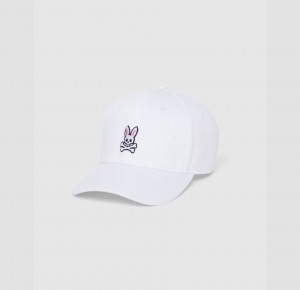 Hats And Caps Psycho Bunny Classic Baseball Cap Hombre Blancos | WK5679320