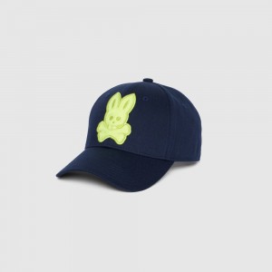 Hats And Caps Psycho Bunny Cleveland Chainstitch Patch Baseball Cap Hombre Azul Marino | GH4785960