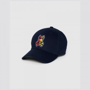Hats And Caps Psycho Bunny Cooper Split Bunny Logo Baseball Cap Niños Azul Marino | FY9537816