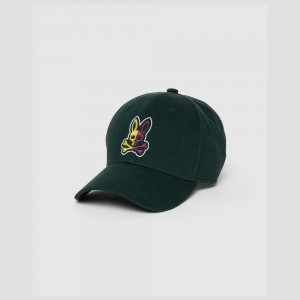 Hats And Caps Psycho Bunny Cooper Split Bunny Logo Baseball Cap Hombre 407 Spruce | ZM9453267