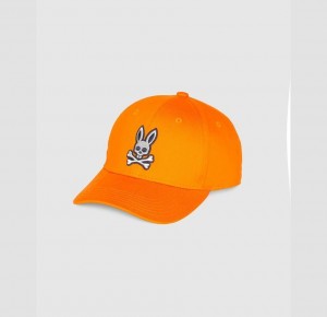Hats And Caps Psycho Bunny Copa Baseball Cap Hombre Naranjas | WP7496528