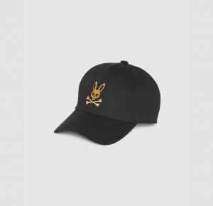 Hats And Caps Psycho Bunny Copa Baseball Cap Hombre Negros | IL9634057