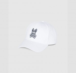 Hats And Caps Psycho Bunny Copa Baseball Cap Hombre Blancos | EG4513680