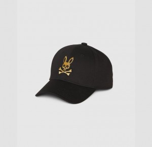 Hats And Caps Psycho Bunny Copa Embroidered Bunny Baseball Cap Niños Negros | ZS0157948