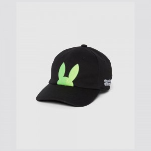 Hats And Caps Psycho Bunny Cortlandt Embroidered Baseball Cap Niños Negros | XW8307941