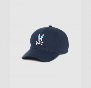 Hats And Caps Psycho Bunny Culver Baseball Cap Hombre Azul Marino | LU9073548