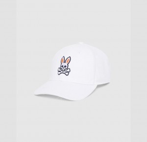 Hats And Caps Psycho Bunny Culver Baseball Cap Hombre Blancos | GL2107456